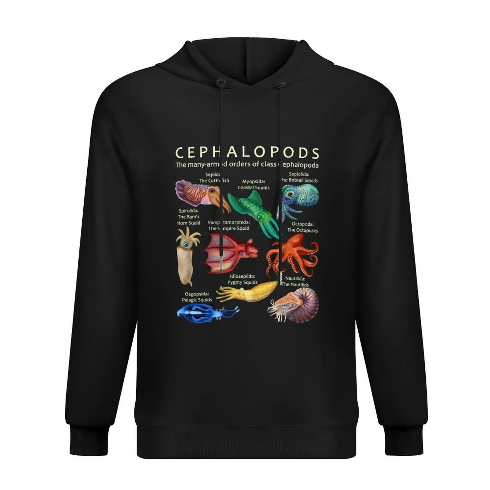

The Cephalopod: Octopus, Squid, Nautilus, and Cuttlefish Hoodie men clothes mens clothes mens hoodie