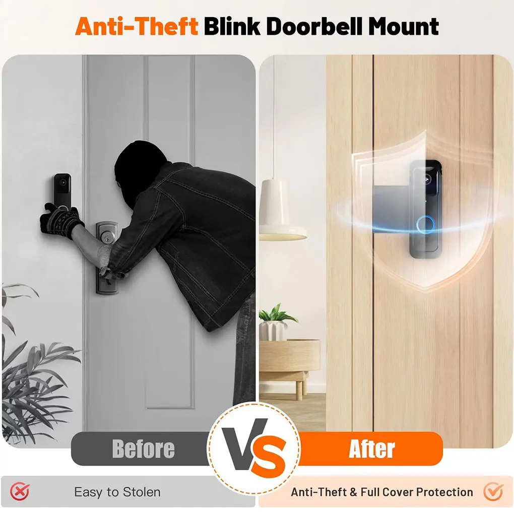 Anti Theft Doorbell Bracket No Drill Drilling Blink Video Doorbell Anti-Theft Mount for Apartment Home