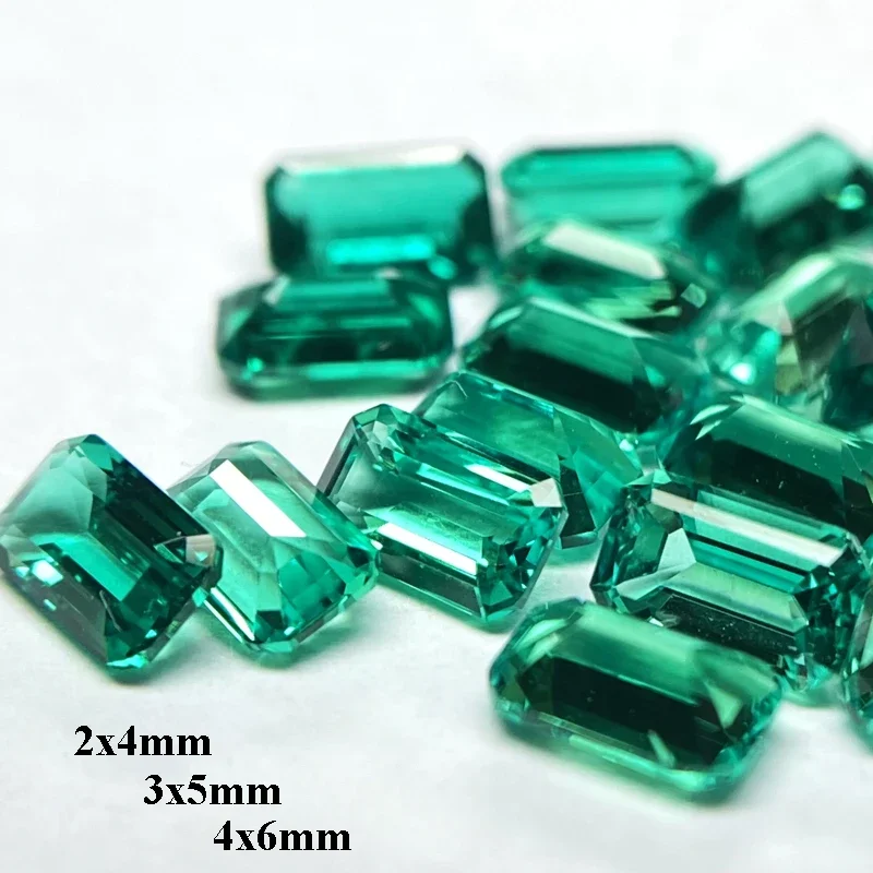 Lab Grown Columbian Emerald Small Size Emerald Shape Charms Gemstone DIY Ring Necklace Earrings Main Materials With Certificate