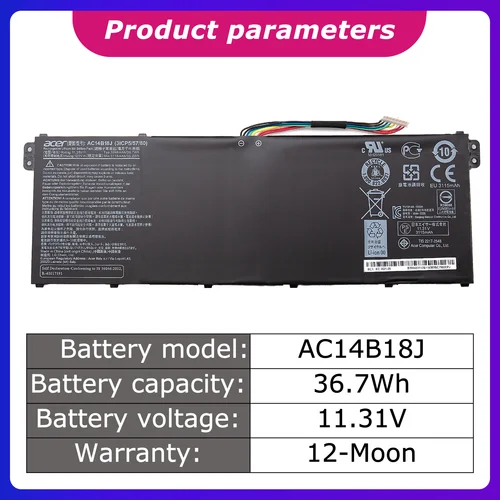 Imagen 2 del producto AC14B18J batería genuina AC14B13J para Acer Aspire V5-132P V3-112 serie ES1-511 ES1-512 batería del ordenador portátil 3220mah/36wh