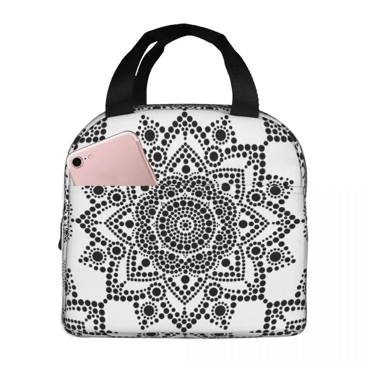 

Lunch Bag for Women Kids Mandala Thermal Cooler Portable Picnic Work Oxford Lunch Box Handbags