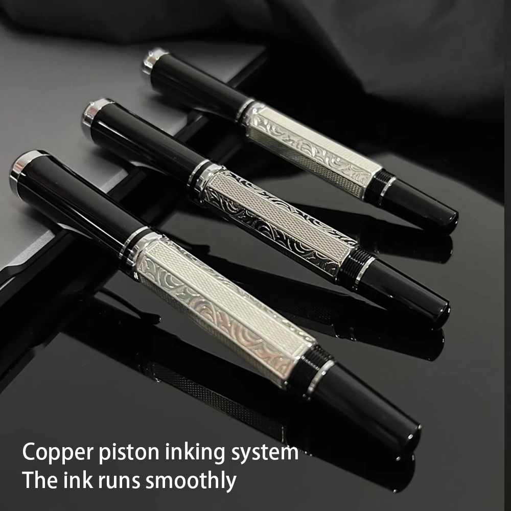 Lemon M7 Metal fountain pen with copper piston ink system Hand polished EF F nibs high-end gift pen for business office supplies