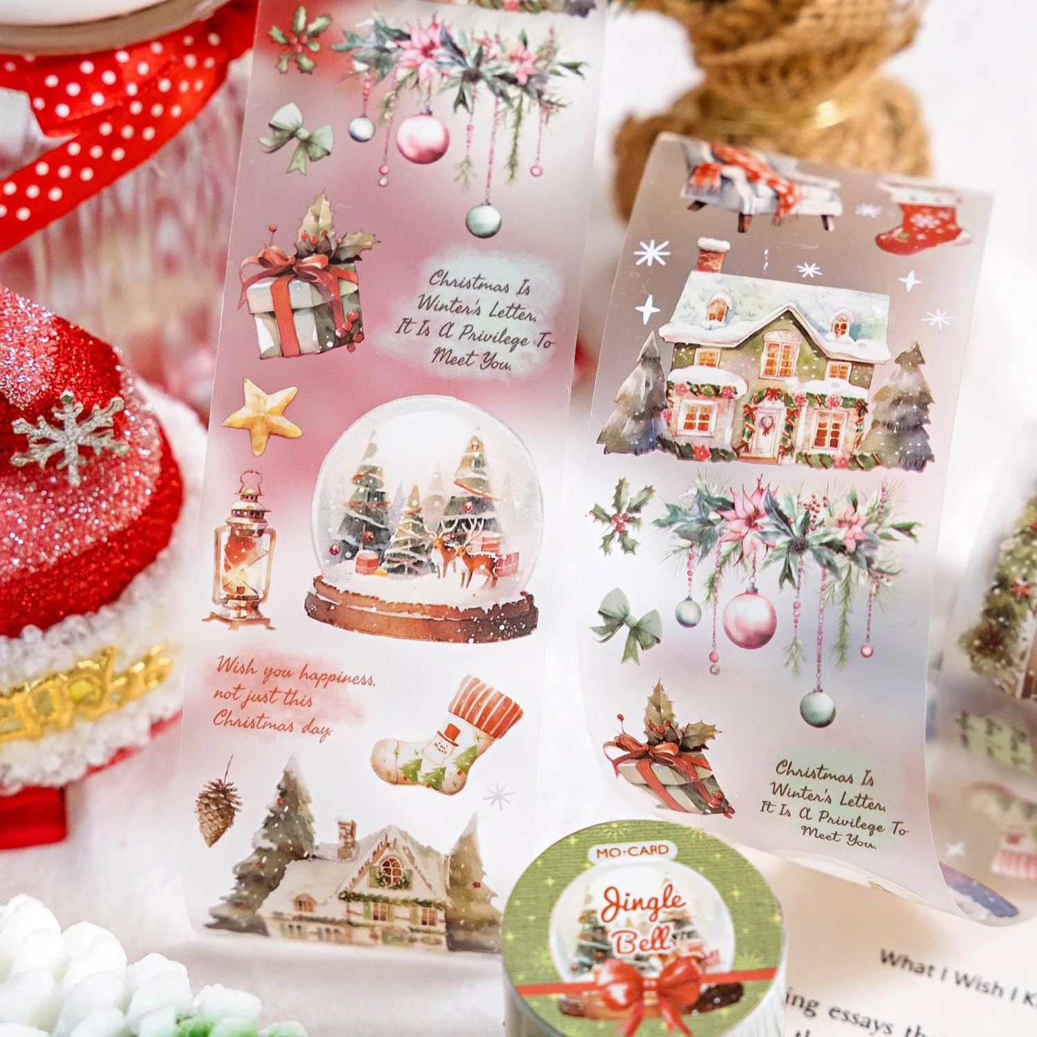 50mm*200cm Christmas Island Series Vintage Girl Landscaping PET Tape Creative DIY Journal Material Collage Stationery