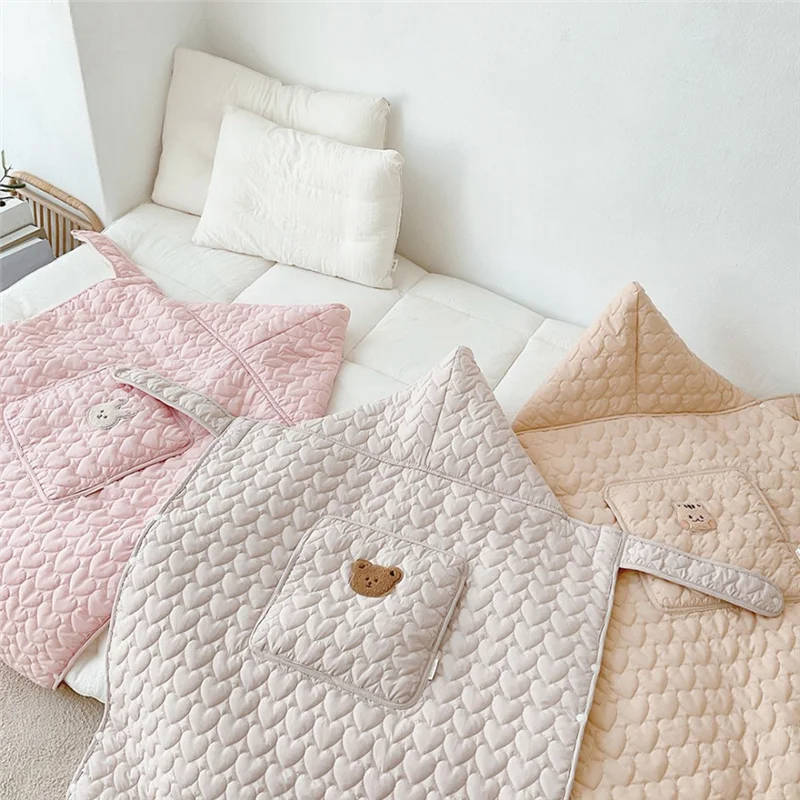 

A63T-Autumn Winter Baby Cape Baby Stroller Blanket Cartoon Thickened Warm Baby Quilt Baby Stroller Sleeping Bag Kids Straps