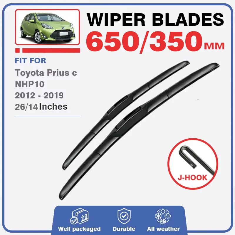 Front Rear Wiper Blade For Toyota Prius C 2012 - 2019 Windscreen Windshield Window Car Accessories 2013 2014 2015 2016 2018 2017