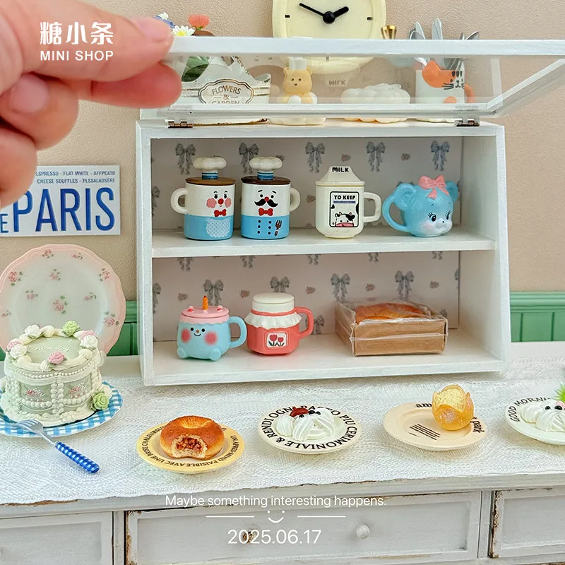 

1/6 1/12 Doll House Model Furniture Accessories Mini Kitchen Cup Plate Cake Storage Cabinet Bjd Ob11 Gsc Blyth Soldier Lol Decor