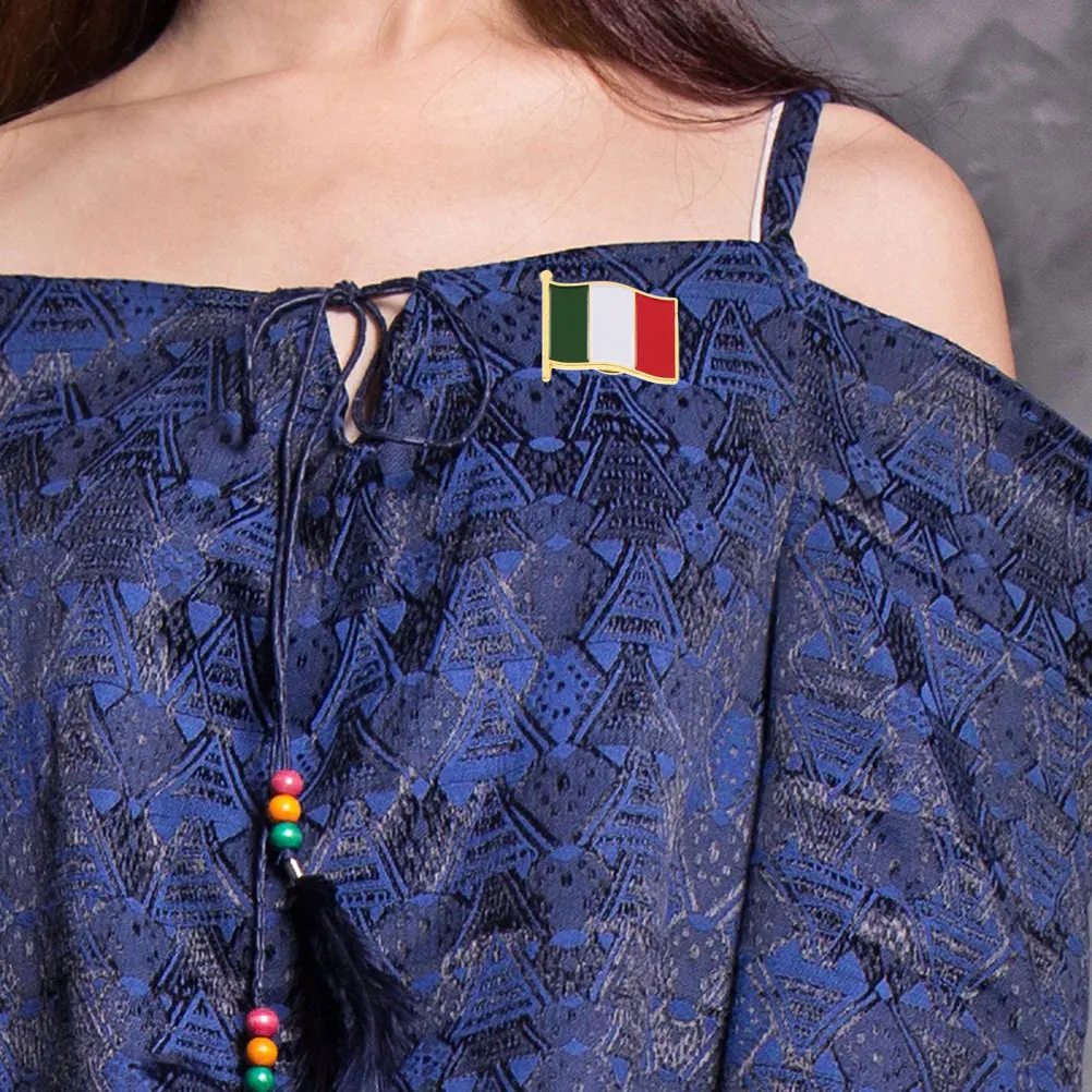 

12 Pcs Iron Flag Brooch Pins Durable Enamel Italy Decorations Lightweight Secure Fastening Elegant Design Party Accessories