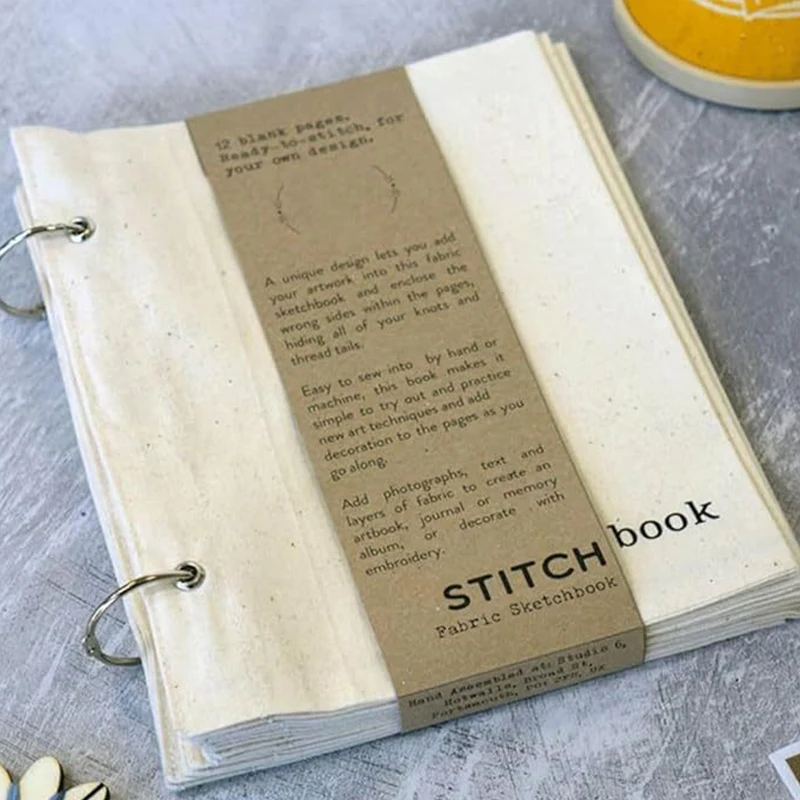 DIY Blank Fabric Sketchbook Art Journaling For Drawing Writing Portable Blank Spiral Bound Note Book