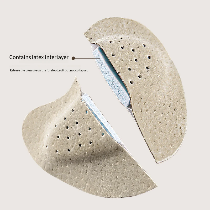 Forefoot Insert Cushion Pad Comfortable Leather Insoles Women Shoes Pads Foot Care Sandal Foot Pain Relief Pads Non-slip Cushion