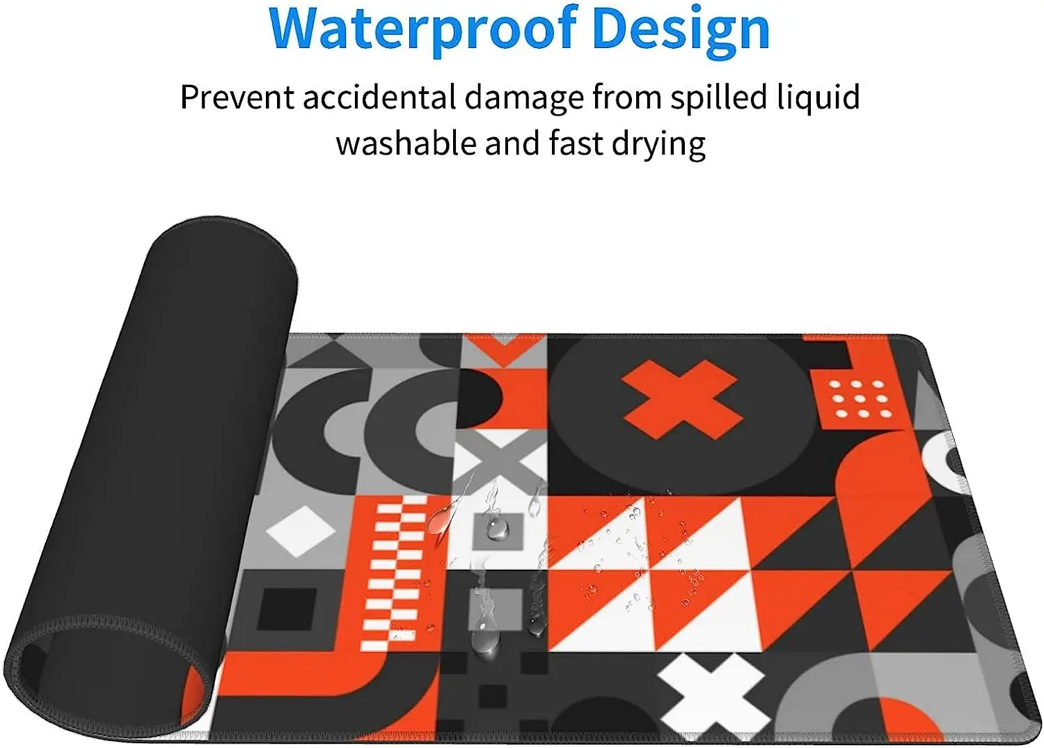 Abstract Geometric XL Large Mouse Pad Extended Pad with Stitched Edge Non-Slip Waterproof Full Long Mousepad  31.5X11.8In