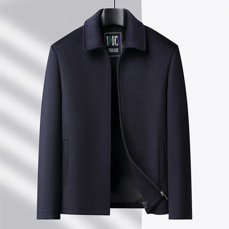 High-end Men's Fashionable, Cool, Versatile, Trendy and Casual Woolen Executive Jacket, Dad's Suit Lapel Coat