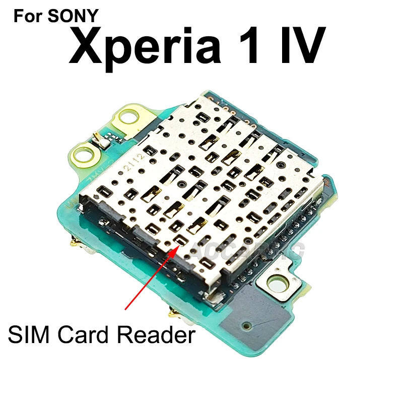 Aocarmo For Sony Xperia 1 IV XQ-CT72 X1IV SIM Card Reader Bottom Microphone Antenna Connector Board Repair Part