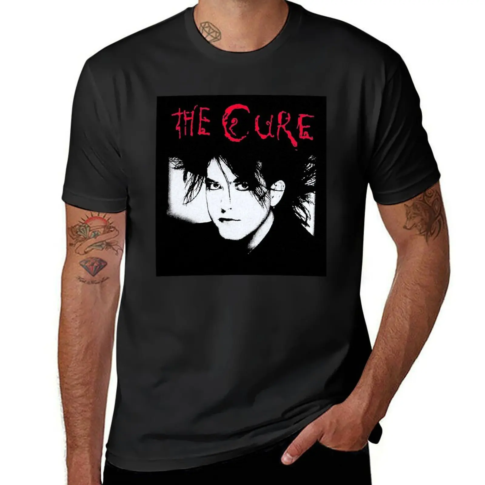 

The Man Cure red text T-Shirt korean fashion aesthetic clothes plus size tops Men's clothing