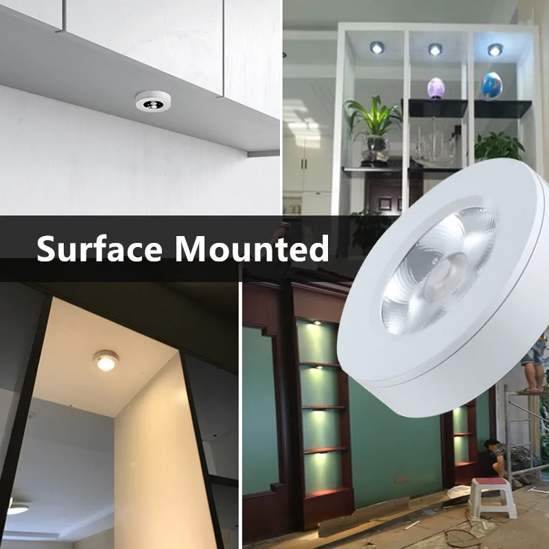 Surface Mount 10W COB LED Downlight Ceiling Ultra-Thin Cob Led Spotlight 220V Indoor Cabinet Slim Lamp Display