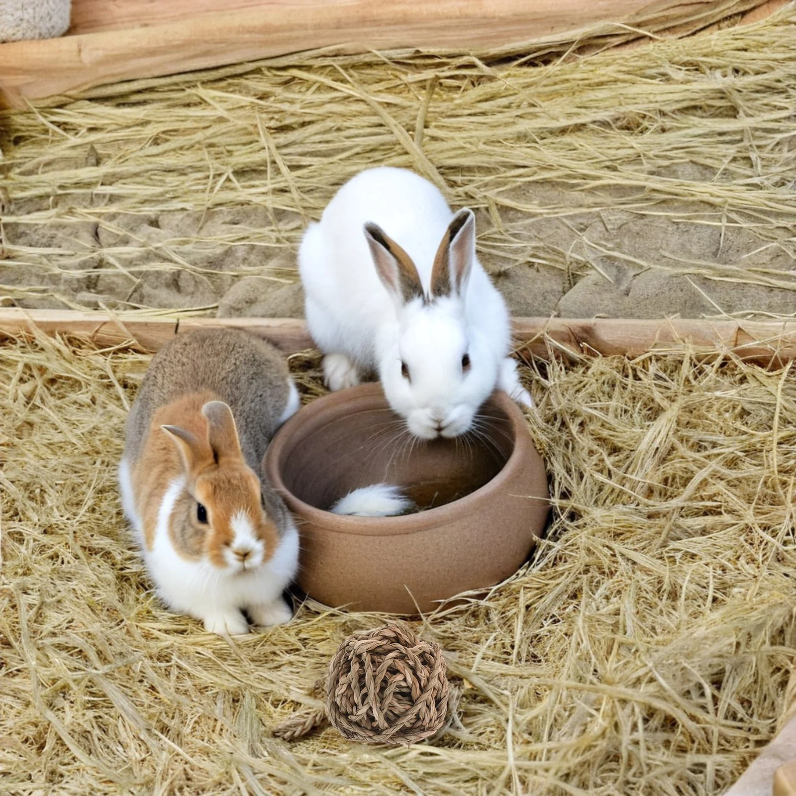 

20pcs Natural Rattan Chew Balls For Rabbits Hamsters Chinchillas Handwoven Teeth Grinding Pet Indoor Outdoor Small Animal Wood