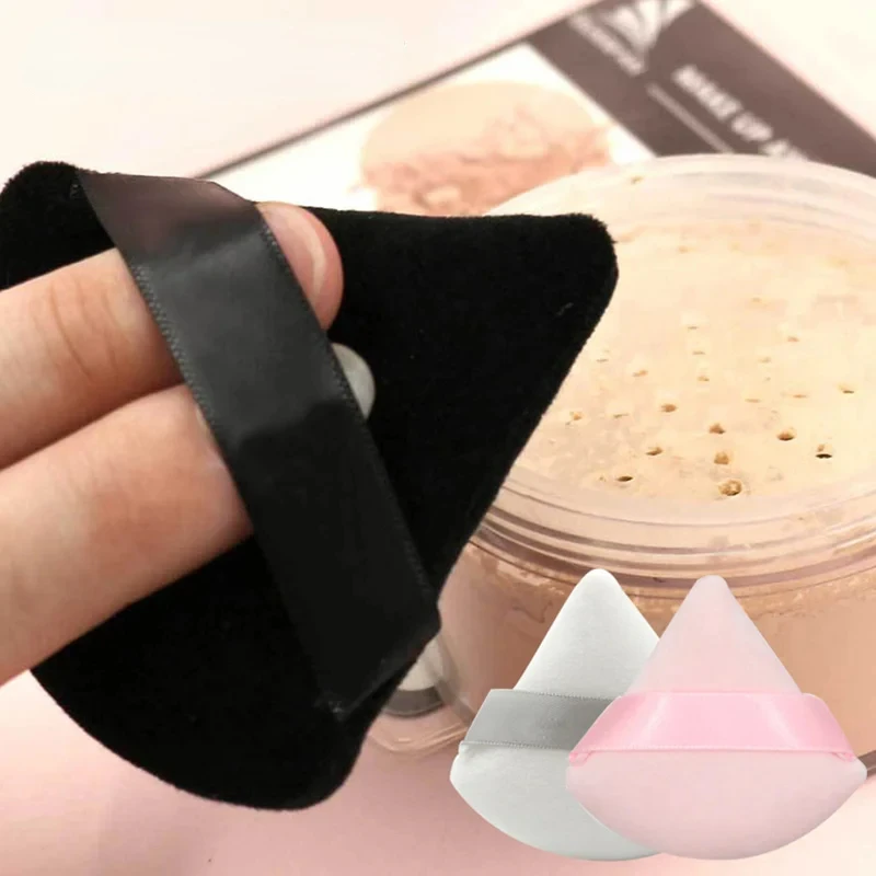 Sponge Velvet Powder Cosmetics Puff Dry Use Triangle Makeup Puff Soft Smooth Facial Beauty Washable Face Makeup Tools