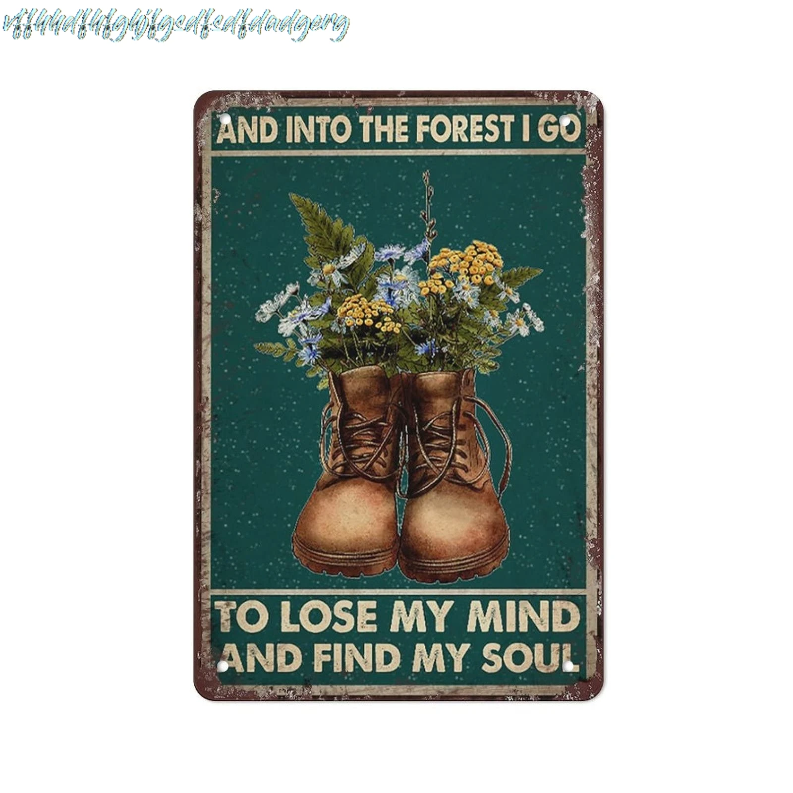 And Into The Forest I Go To Lose My Mind Find My Soul Camping Vintage Poster Tin Sign Vintage Rustic Wall Art Decor Camping sign