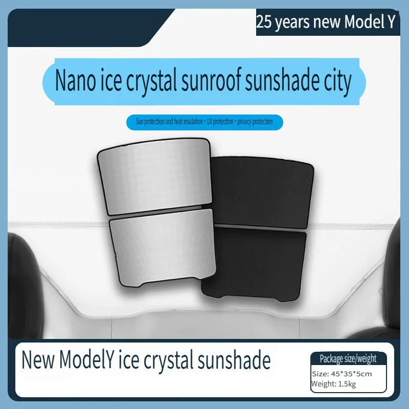 

For Tesla Model Y Juniper 2025 sun visor for car Upgrade Ice Cloth Buckle Sun Shades Glass Roof Skylight Vehicle