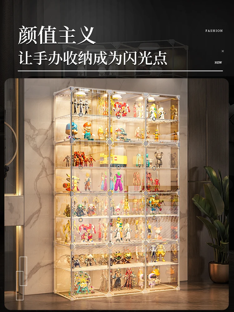 Hand-Made  Display Cabinet Storage Box Imitation  Glass Transparent Ornaments Model Toy Display Display Shelf