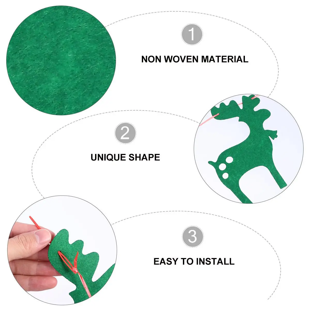 

2Pcs Christmas String Flag Deer Banners Non Woven Fabric Hanging Party Decoration Festival Bunting Banner Decoration