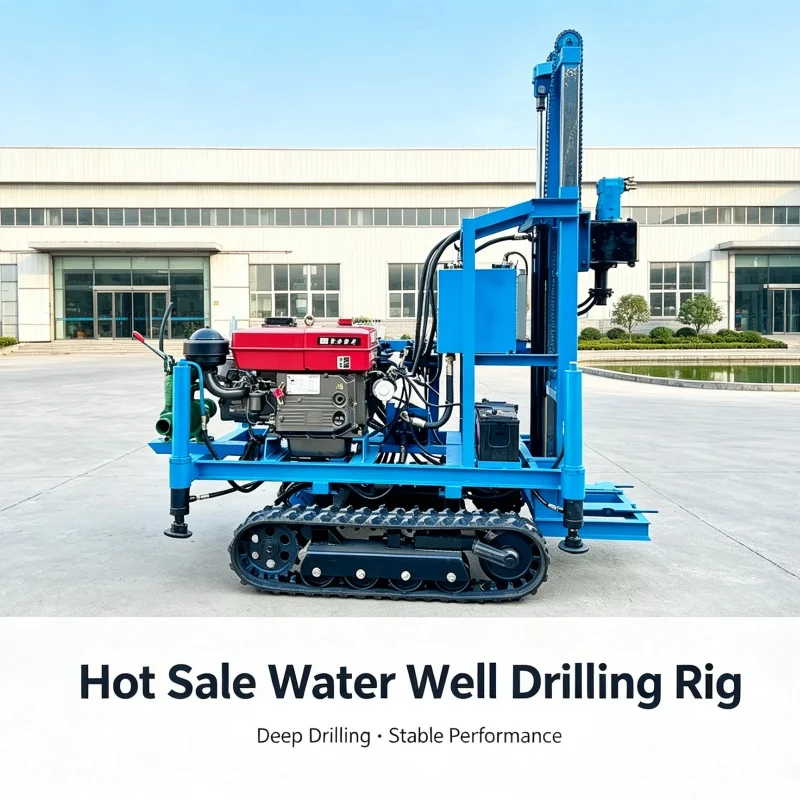 Customized 22‑25 HP Crawler Water Well Drilling Rig, Small Diesel Hydraulic Drilling Machine for Rural Water Supply