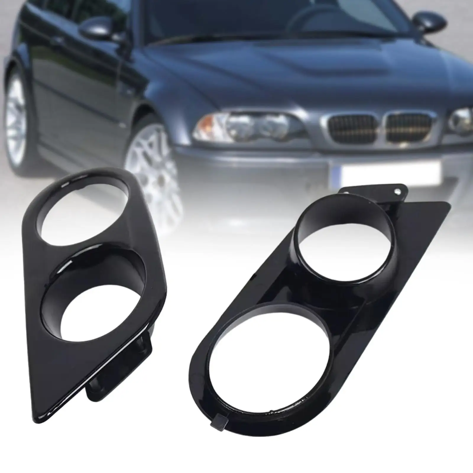 Front Fog Light Cover Grilles Replace Parts 51112695255 51112695256 Easy Installation for E46 M3 2-door Car Accessories