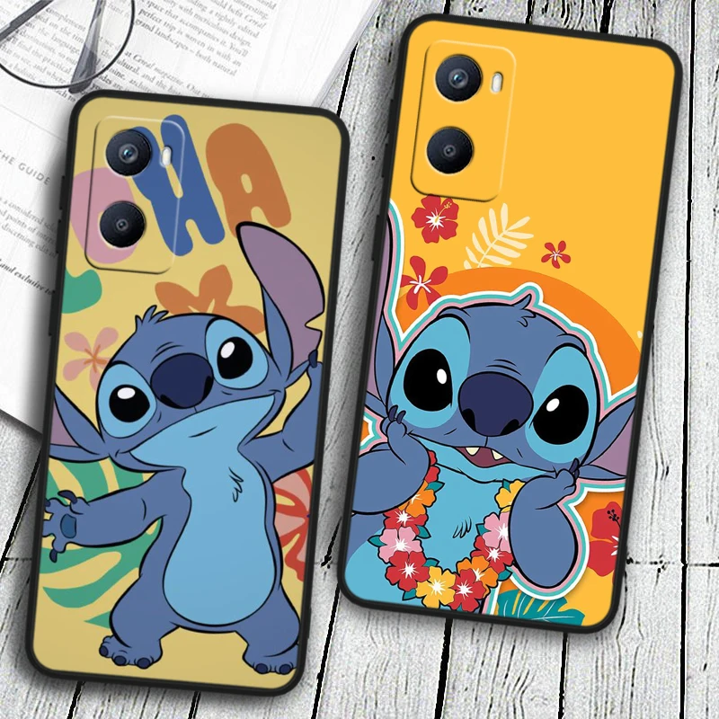 Lilo Stitch Little Monster Tpu Silicone For OPPO A98 A96 A94 A74 A72 A57S A55 A53S A15S A16K A5 Black Cover