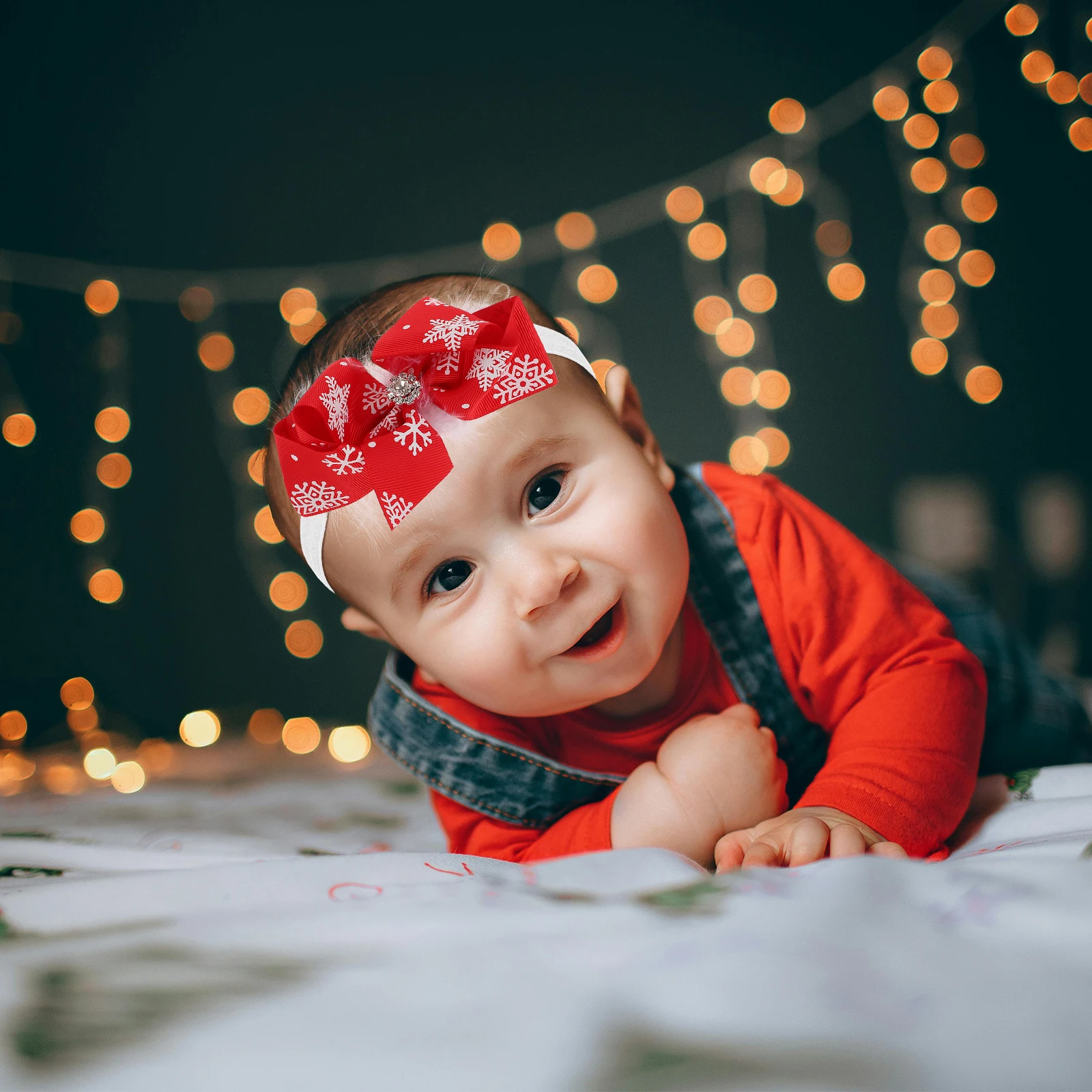 

2pcs Christmas Baby Headband For Girls Xmas Infant Headdress Newborn Hair Band With Bow Festival Party Photo Accessories