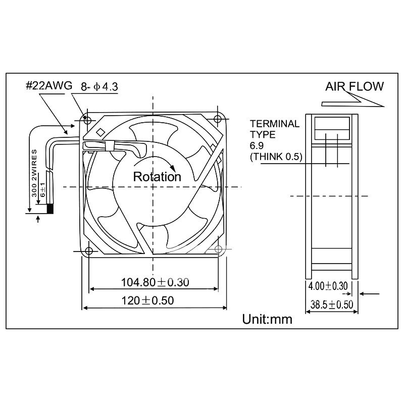 Per 12038DP 200A2123HSL AC 220V Ventola di raffreddamento Ventilatore Doppio cuscinetto a sfere Ventola di raffreddamento Ventola assiale di scarico 120*120*38MM