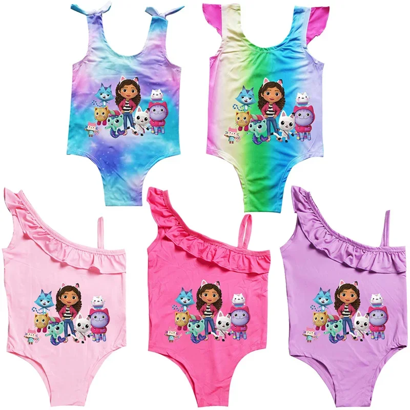 Kids Gabby Cat Swimwear Gabby's Dollhouse Girl Swimsuit One Piece Swimsuit for Baby Girls Toddler Beachewear