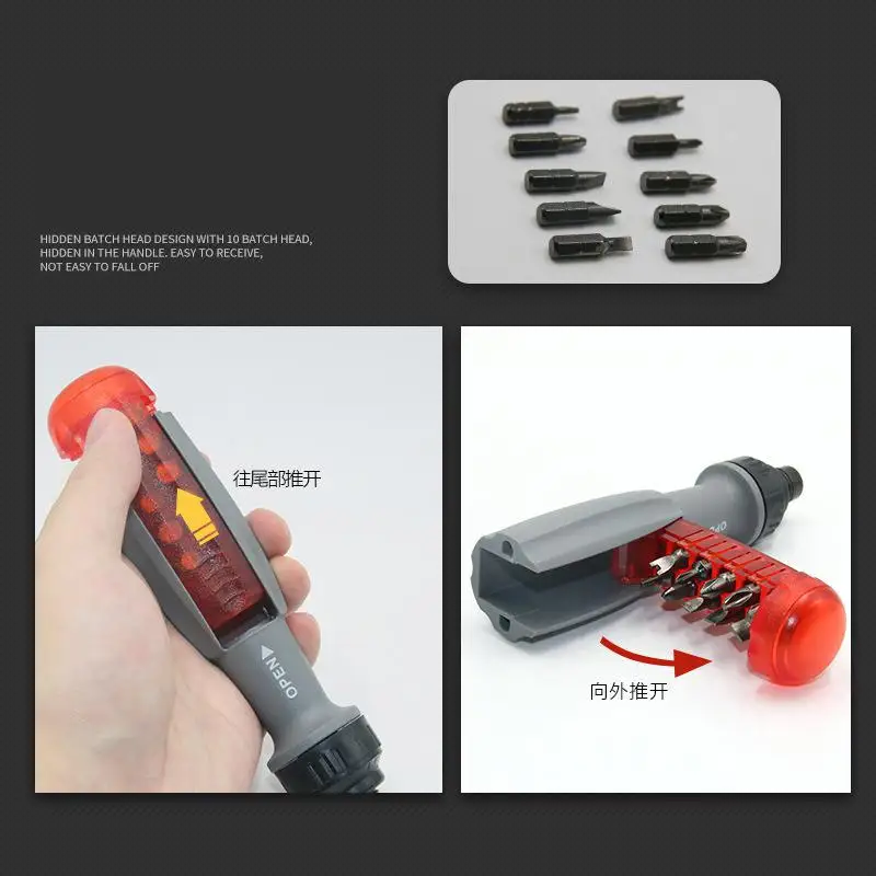 11 In 1 Ratel Intrekbare Schroevendraaierset Met Kruisvormige Schroevendraaier En Multifunctionele Hardware Tool Diy