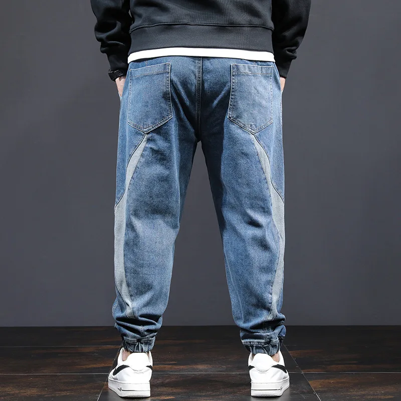 Jogger Jeans Men Denim Pants Plus Size 8XL Fashion Patchwork Jeans Casual Elastic Waist Denim Pants Male Big Size Trousers