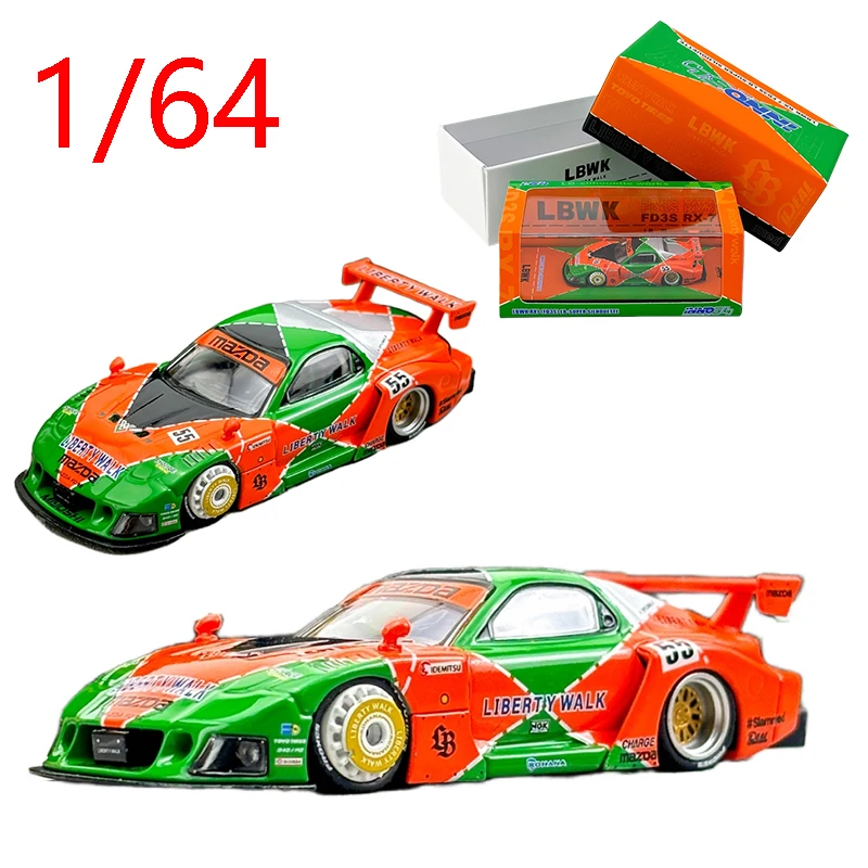 

Diecast 1/64 Scale LBWK Mazda Alloy Car Model Mazda RX7 FD3S LB-SUPER Play Vehicles Toys for Boys Original Box