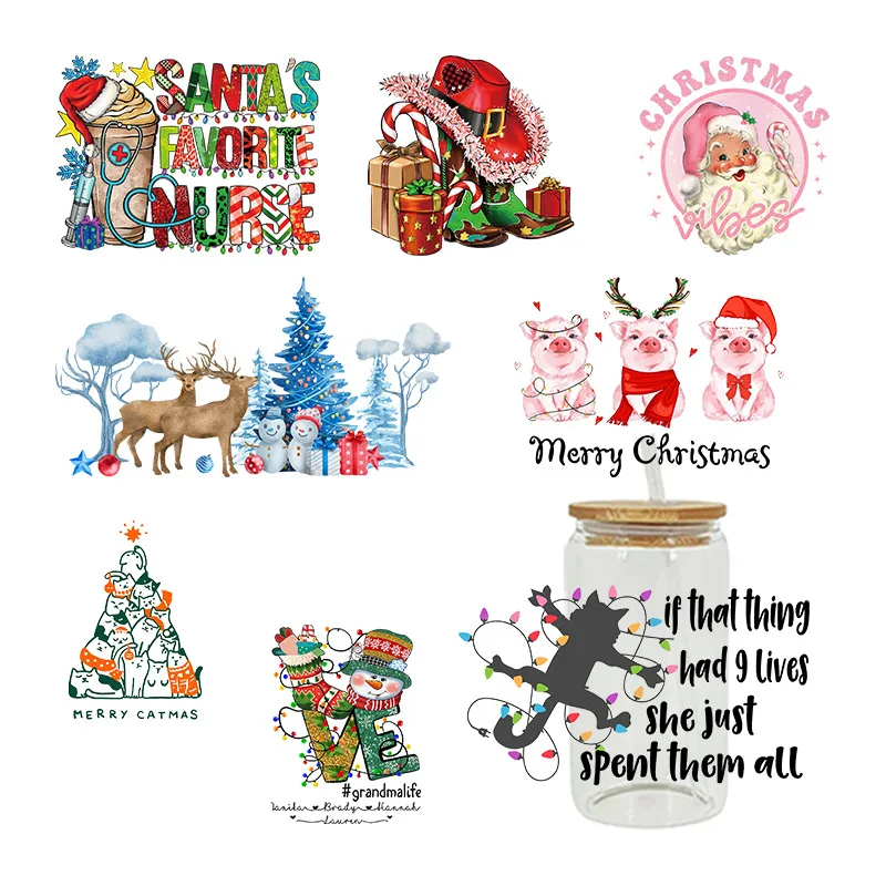 

New Christmas thermal transfer mug with crystal logo pattern 23cmX11cm spot wholesale