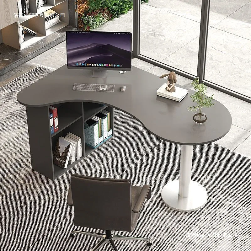 HYS simple curved manager desk office computer desk hospital fan desk