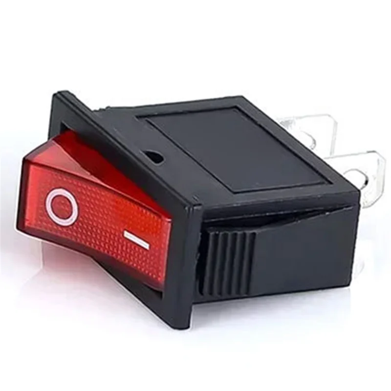 【Hot Items】For Electric Fireplace Compatible 5Pcs Red Lighted Rocker Switch 3 Pin 2 Position Mini Boat Rocker Swtiches Switches