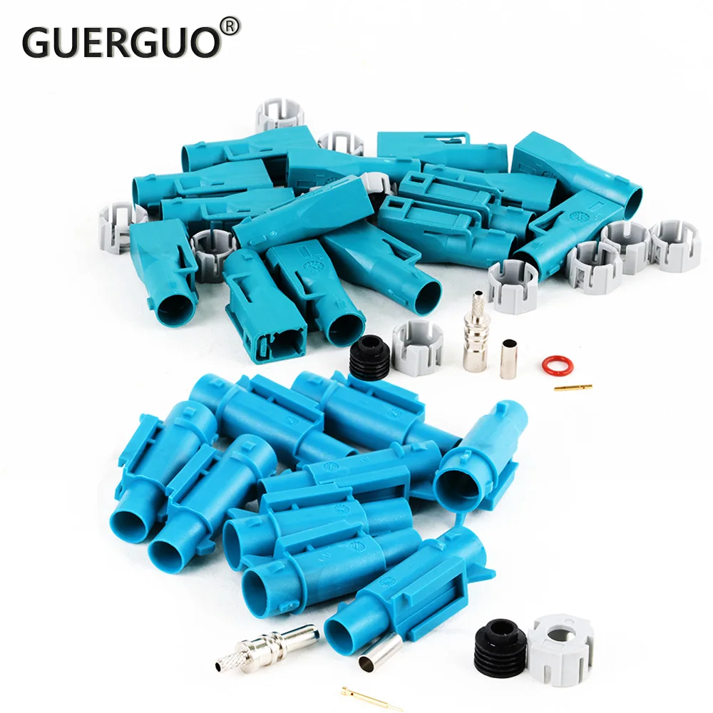 10PCS Waterproof FAKRA Z Female Male Universal  Connector 50-1.5 Soldering Connectors for RF Coaxial RG316 RG174 Pigtail Cable