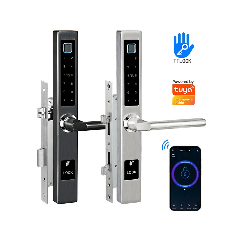 

High Security Anti Theft Smart Lock Door Fingerprint Biometric Intelligent Electronic Fingerprint Wifi Ttlock Door Lock