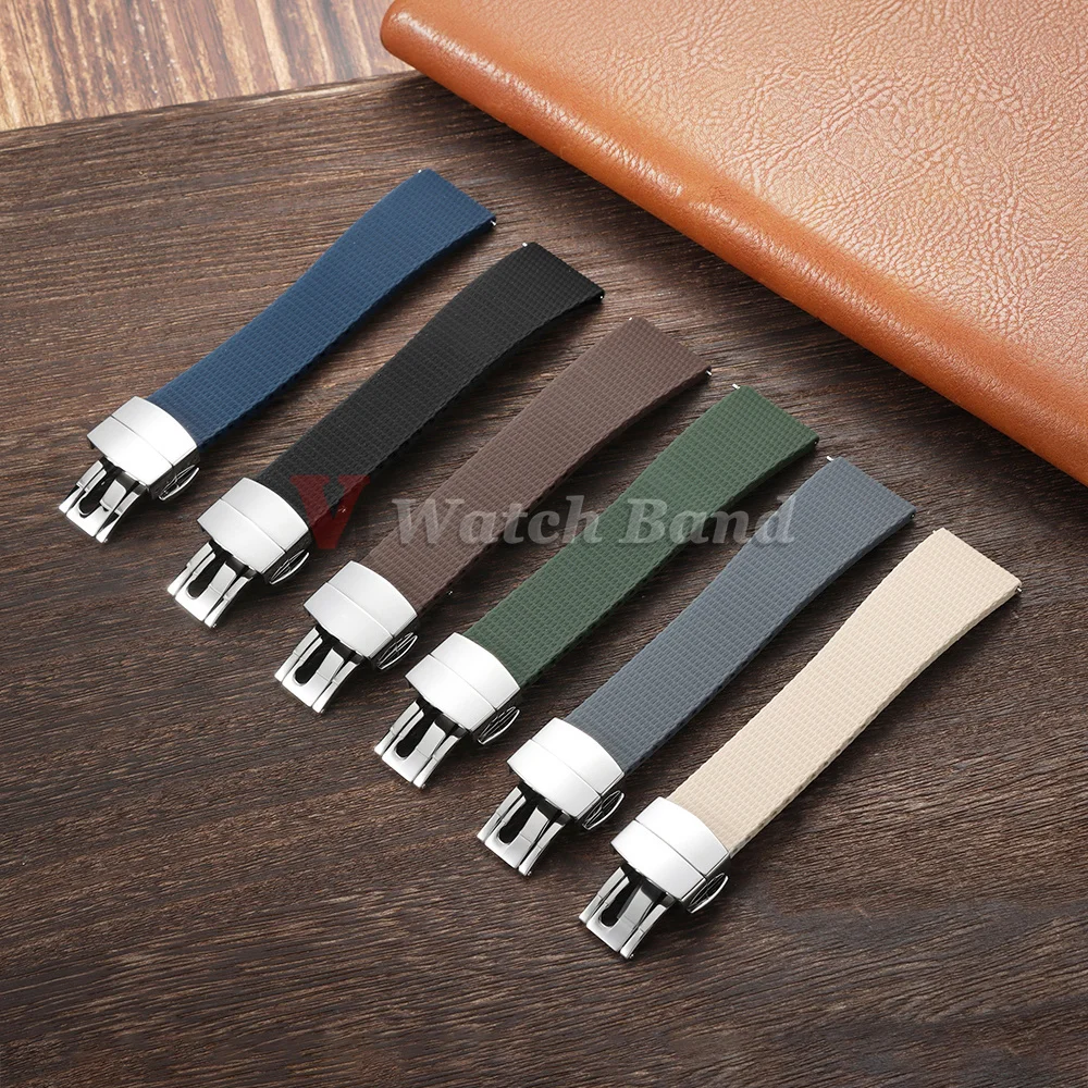 20mm 21mm 22mm FKM Rubber Watch Strap for Omega for Rolex for Seiko for Longines for Tissot Bracelet Quick Release Wrist Band view 2
