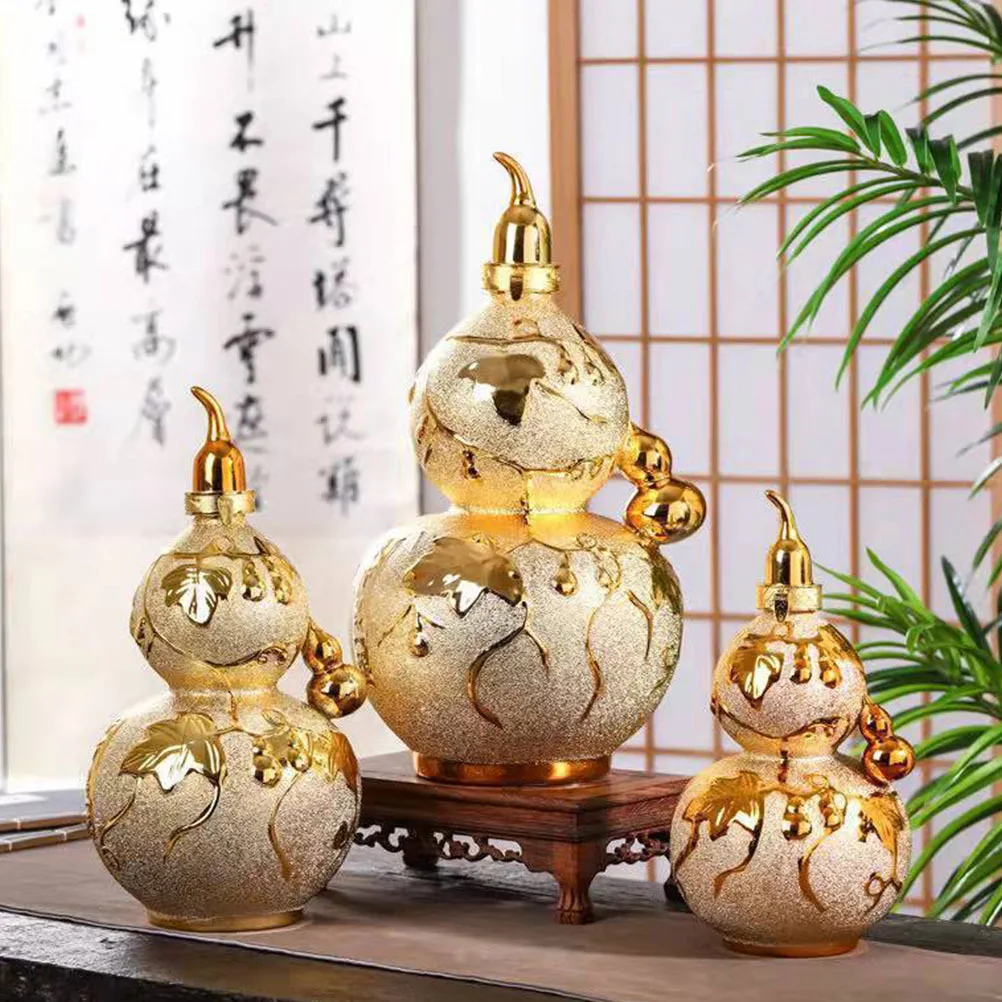 

Large Capacity Ceramic Wine Gourd Jug Wine Holder for Home Drink Storage Decorative Sealed Liquor Container Multi-Functional