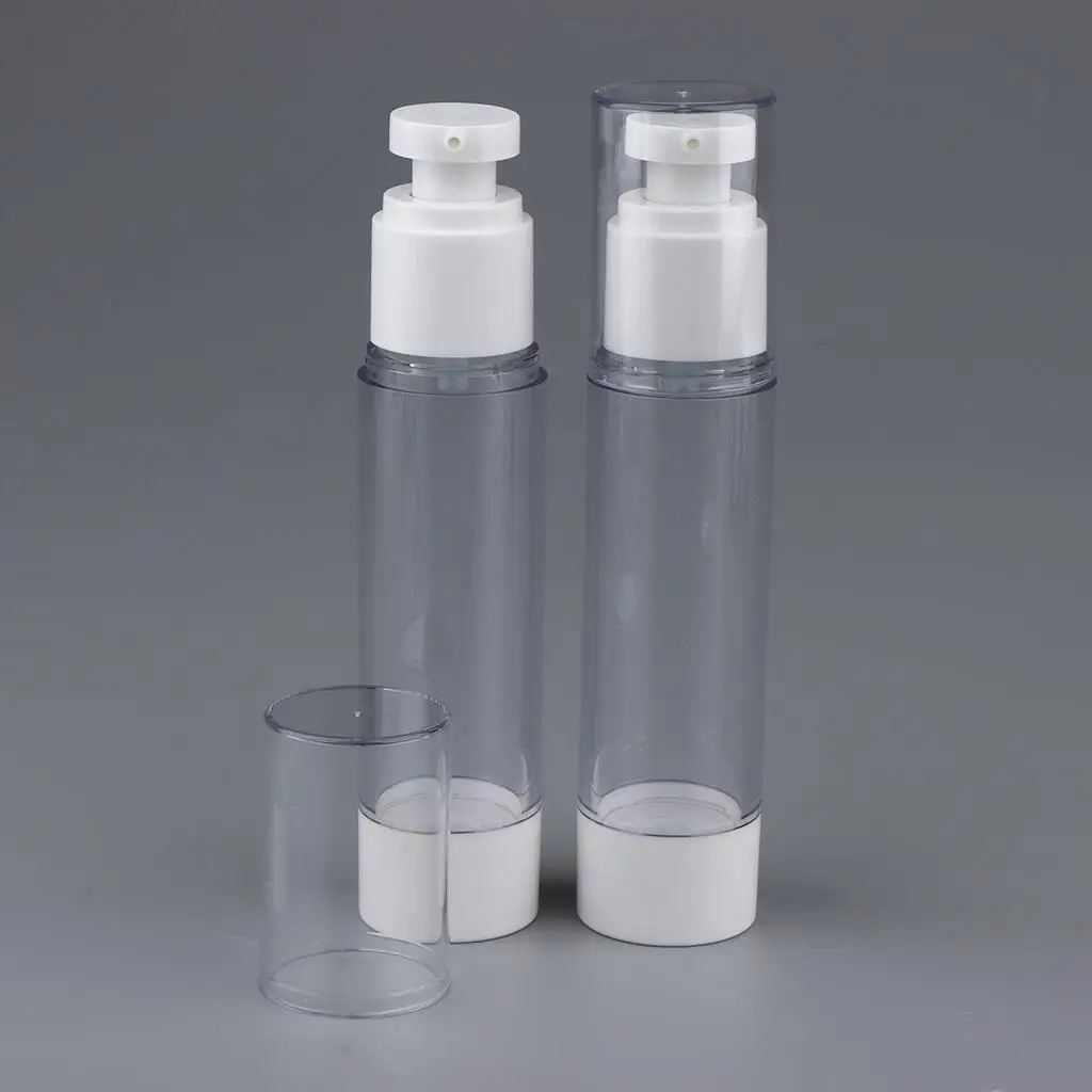 2-4pack 2X Empty Refillable Essence Vacuum Bottles Cosmetic Sample Containers