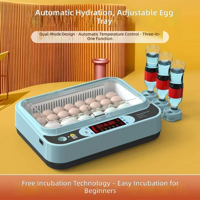 Chicken Incubator, Small Automatic Intelligent Home Use Egg Hatcher, Baby Chick Incubation Box, 7-12 Eggs Capacity