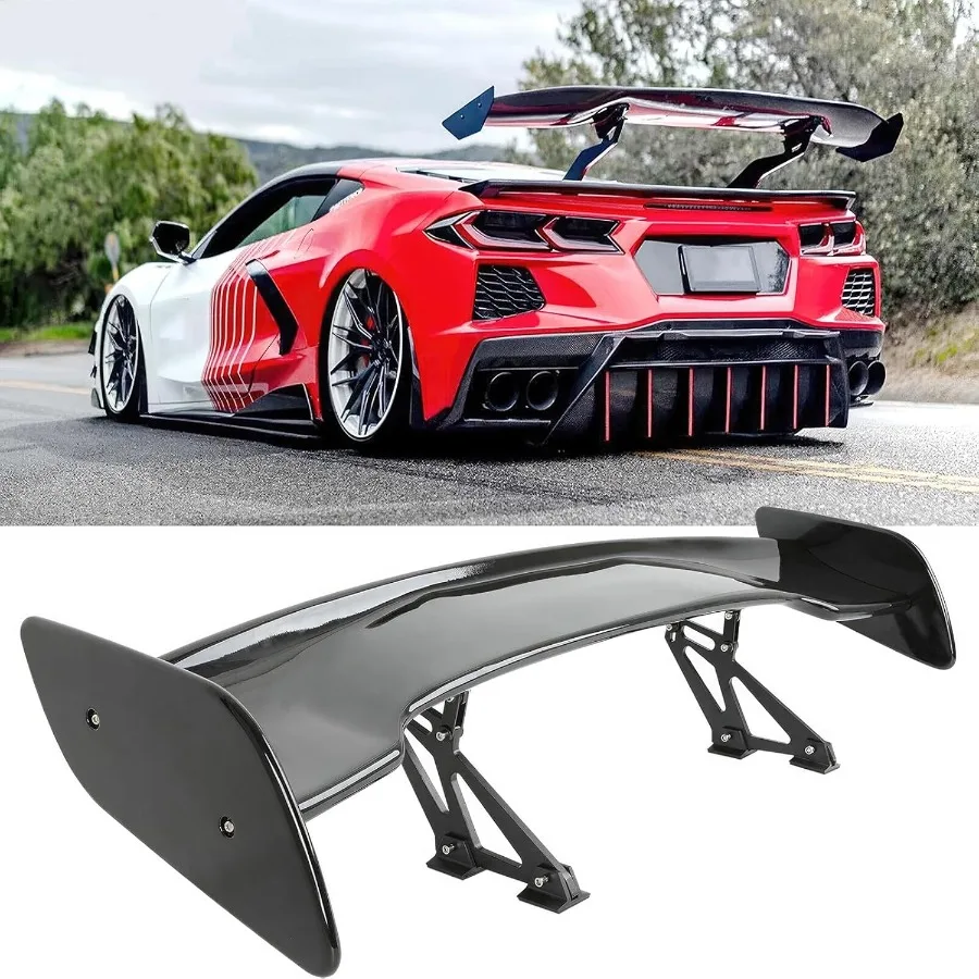 57 Inch Universal Rear Spoiler GT Style Car Trunk Wing Spoiler for Chevy Corvette C8 C7 Camaro Mazda Miata RX-7 Nissan Lexus To