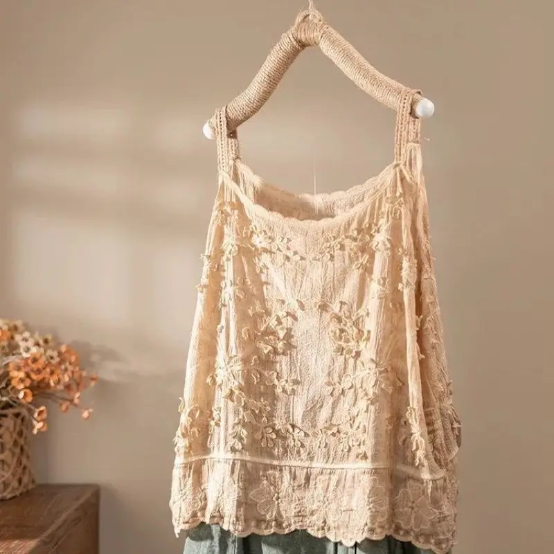 Women\'s Vest Embroidered Jacquard Tops