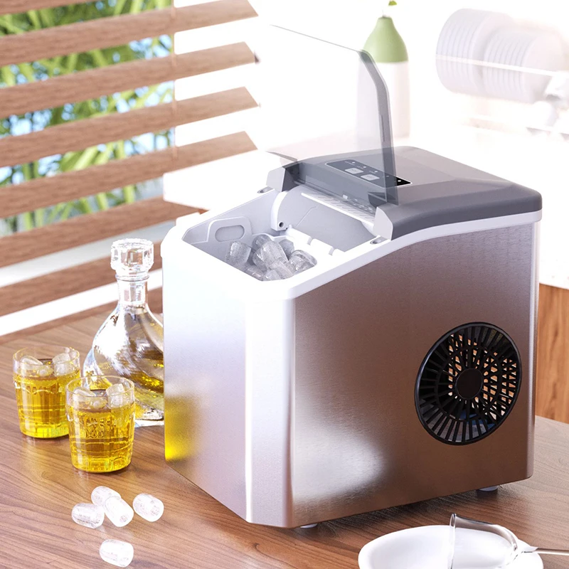 110V-240V Home Kitchen Ice Maker Machine 9 Cubes in 6 Minutes Sleek Design Efficient in Producing Ice Suitable for US UK Europe