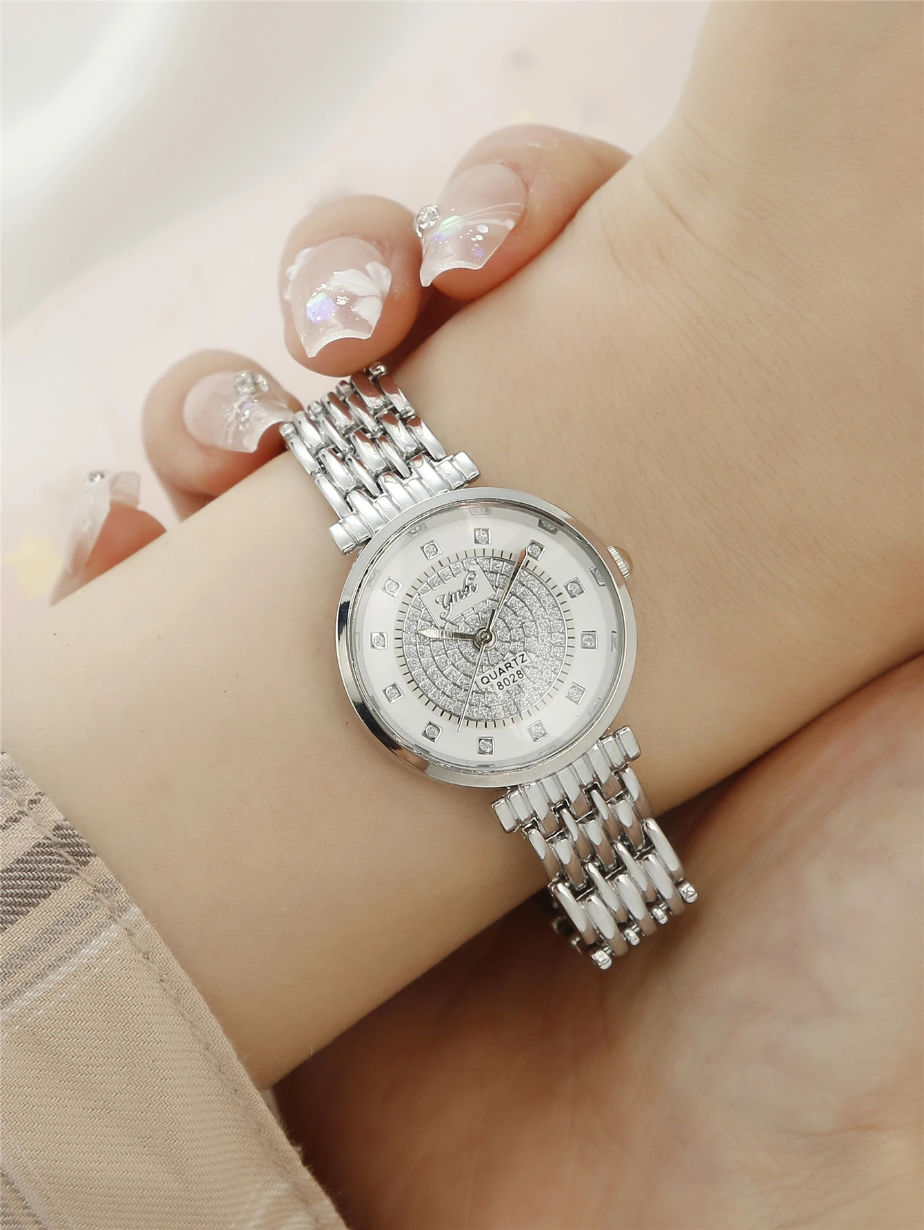 Watches Set Luxury Rhinestone Women Fashion Elegant Wristwatch Quartz Watch For Girl Ladies Clock Montre Femme