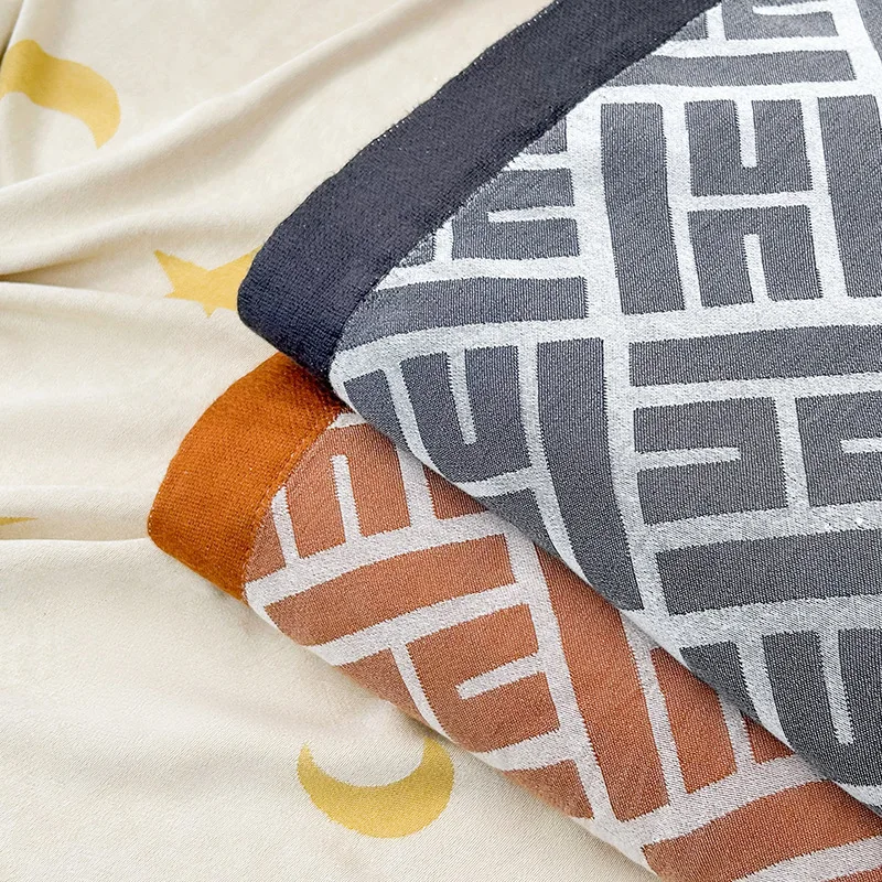Bamboo Fiber Bed Blanket Summer Cool Comfortable Single Double Towel Quilt Office Sofa Nap Air Conditioning Thin Blanket