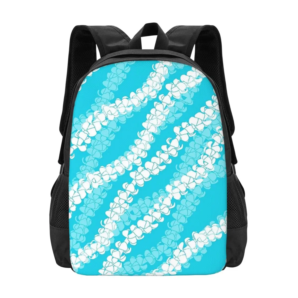 

Puakenikeni Single Leis On Turquoise Backpack Hot Sale Daypack Large Capacity BookBag School Bag Shoulder Bags for Men Women
