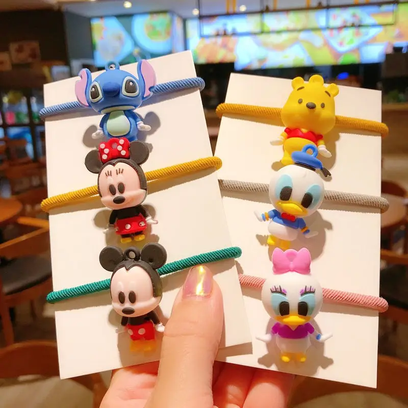 Nuova fascia per bambola per bambini Disney - Stitch Topolino Paperino Simpatico cartone animato con fermaglio per capelli e elastico