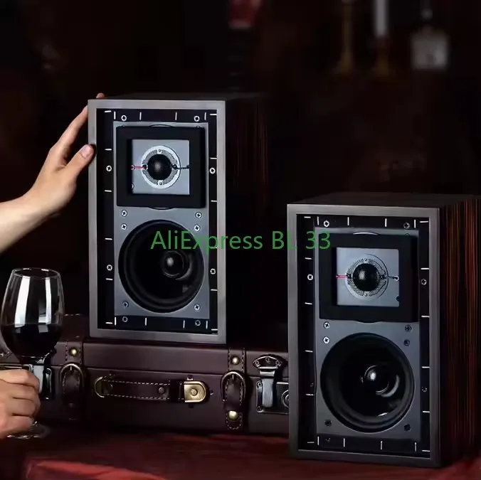 Classic LS3/5A Passive Speakers - Wooden Bookshelf HiFi Audio (Non-Powered)